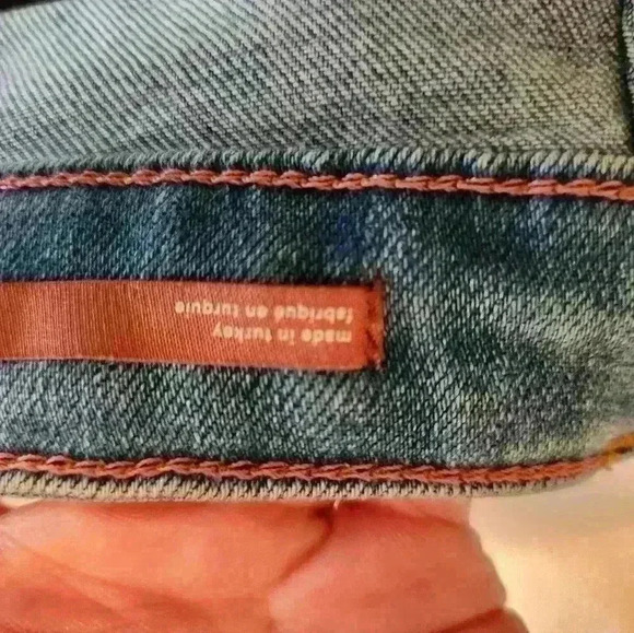 Anthropologie High Waist Flare Jeans Straight Leg size 25 Medium Dark Wash - Picture 13 of 13